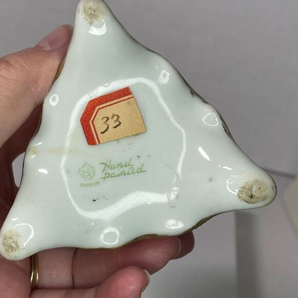 Antique Nippon hat pin holders. Hand painted gold gilding. - Picture 4 of 6